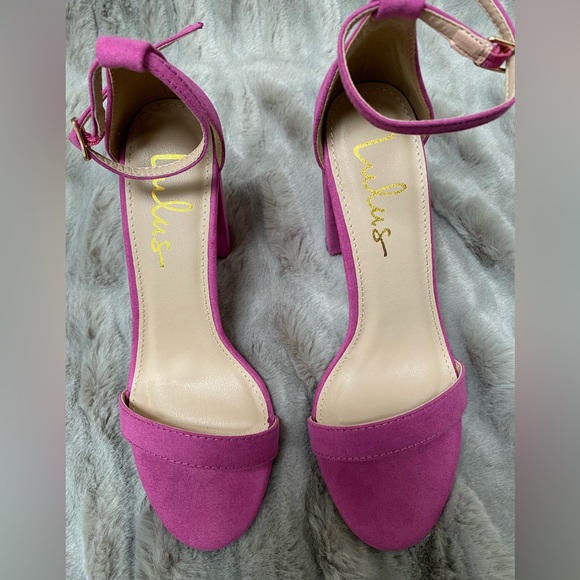 ✨HOST PICK✨ Lulus Taylor Fuchsia Suede Ankle Strap Heels size 7.5 - Picture 3 of 7